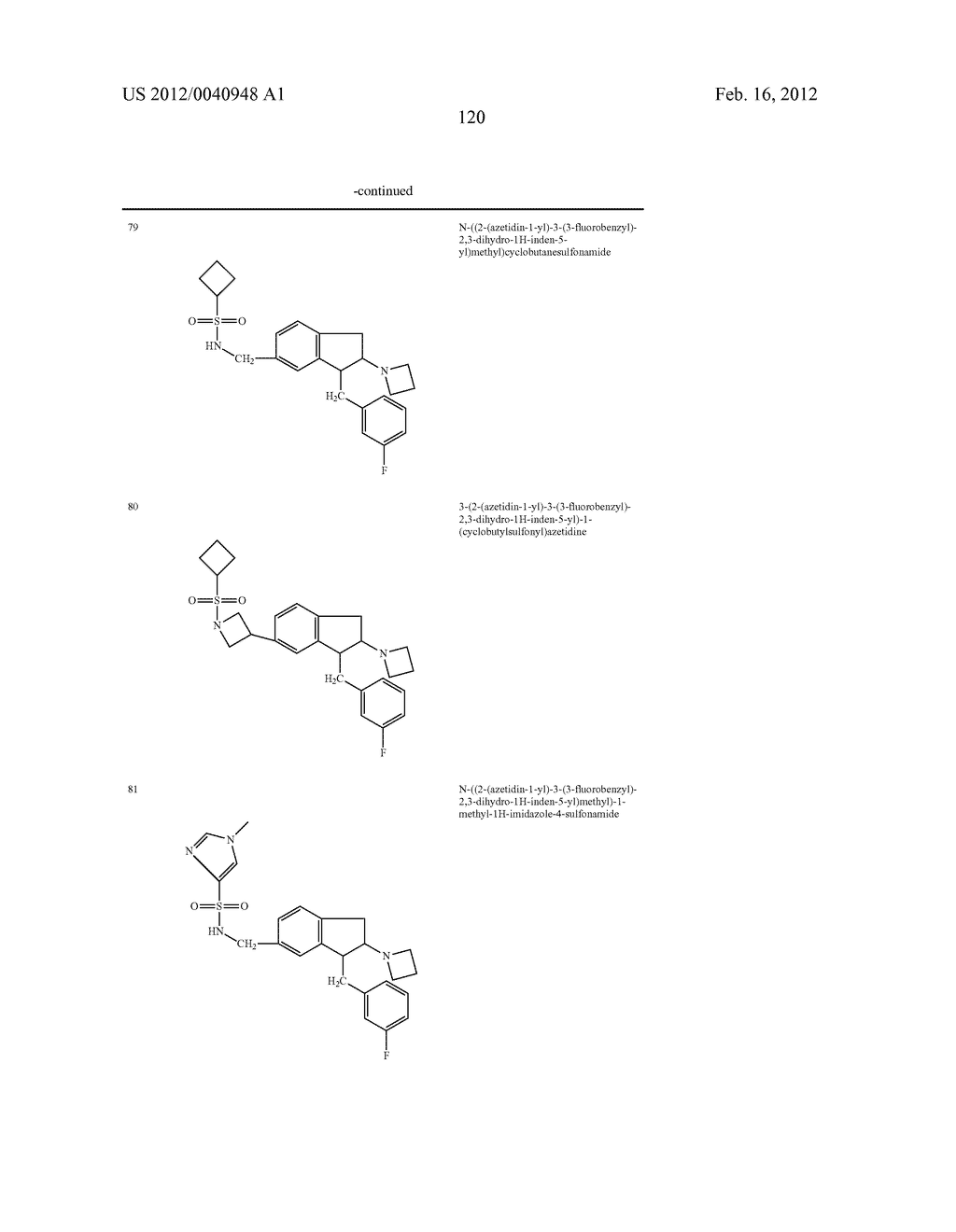 AMINOINDANE DERIVATIVES, PHARMACEUTICAL COMPOSITIONS CONTAINING THEM, AND     THEIR USE IN THERAPY - diagram, schematic, and image 121