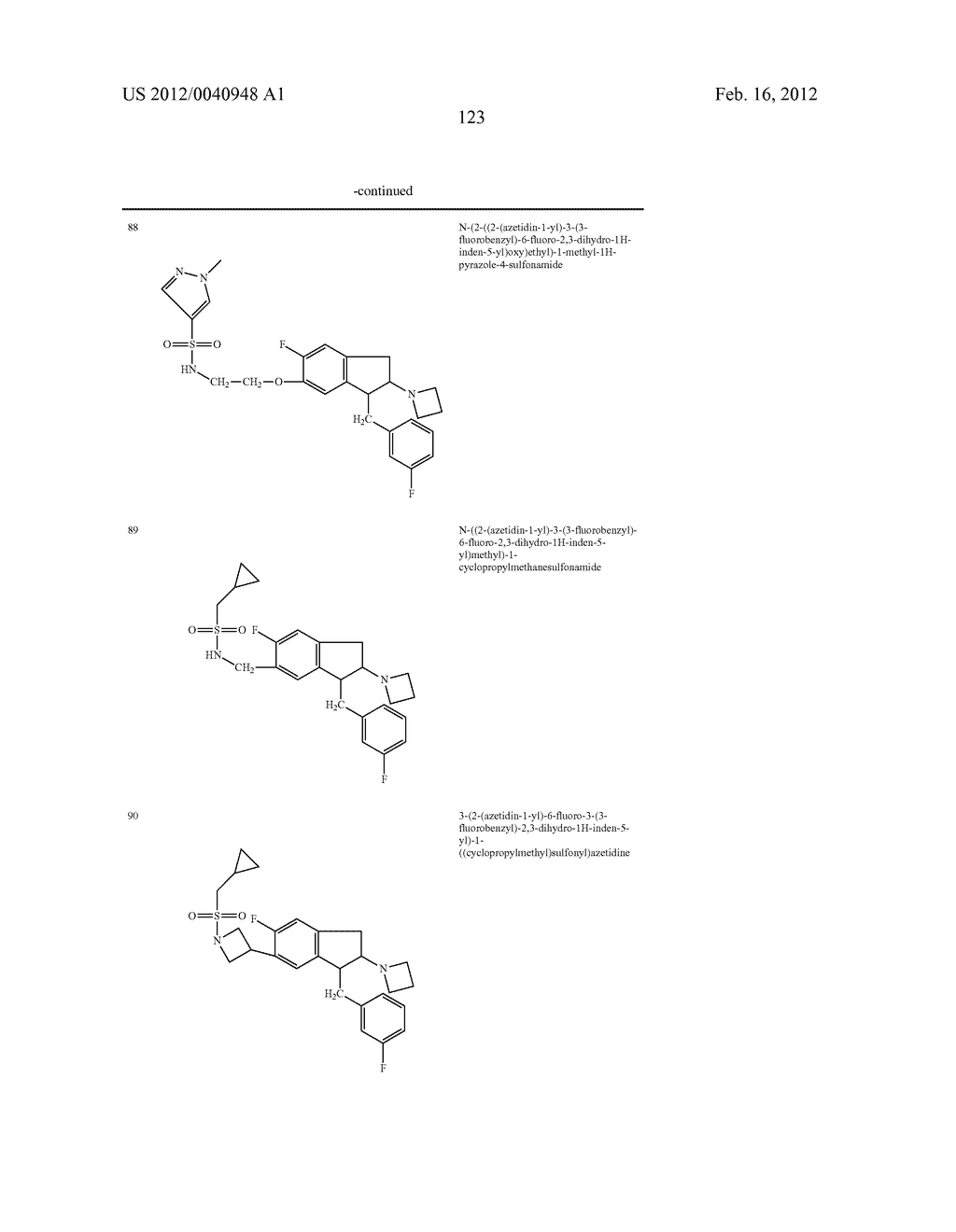 AMINOINDANE DERIVATIVES, PHARMACEUTICAL COMPOSITIONS CONTAINING THEM, AND     THEIR USE IN THERAPY - diagram, schematic, and image 124