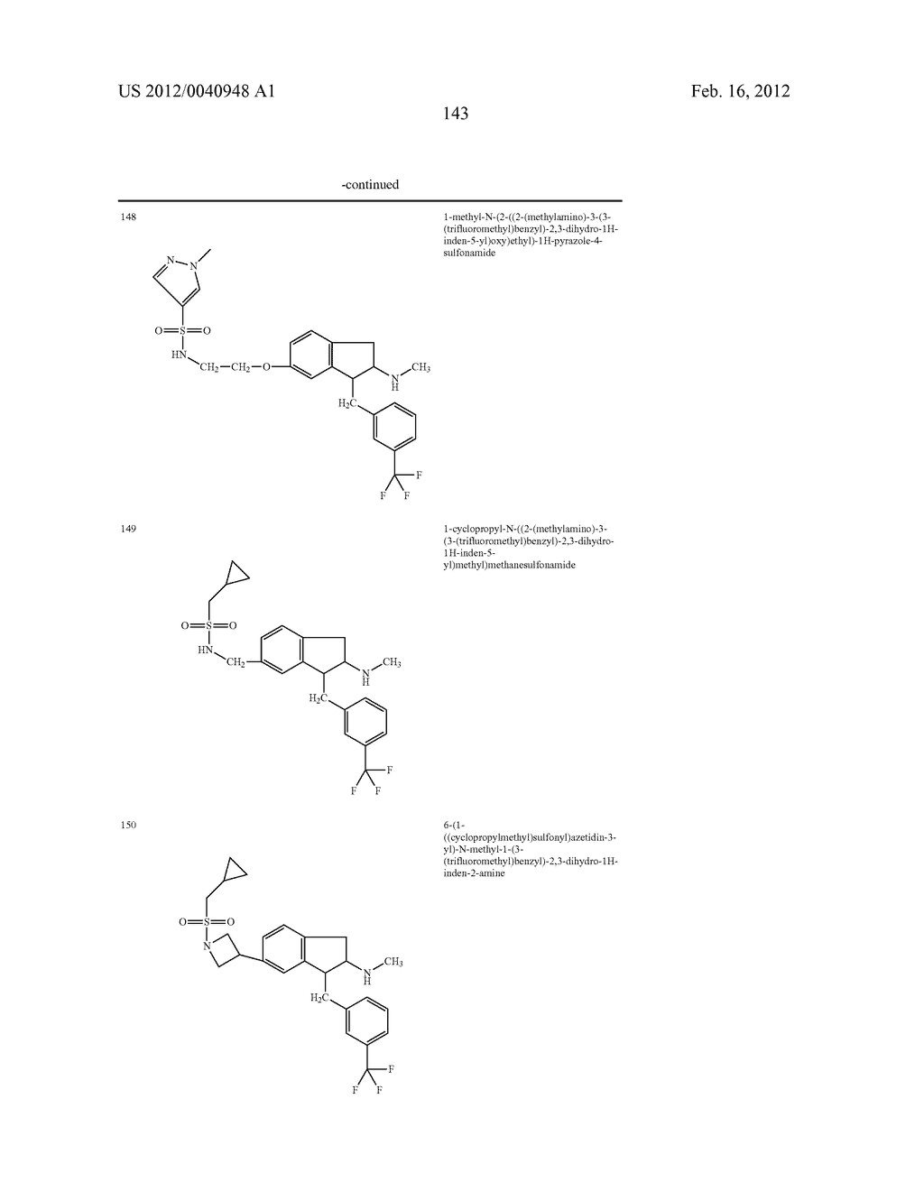AMINOINDANE DERIVATIVES, PHARMACEUTICAL COMPOSITIONS CONTAINING THEM, AND     THEIR USE IN THERAPY - diagram, schematic, and image 144