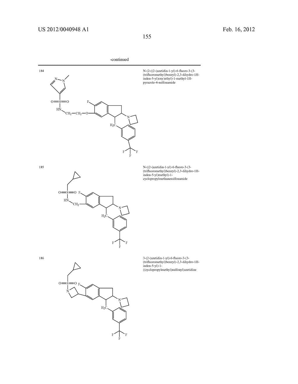 AMINOINDANE DERIVATIVES, PHARMACEUTICAL COMPOSITIONS CONTAINING THEM, AND     THEIR USE IN THERAPY - diagram, schematic, and image 156