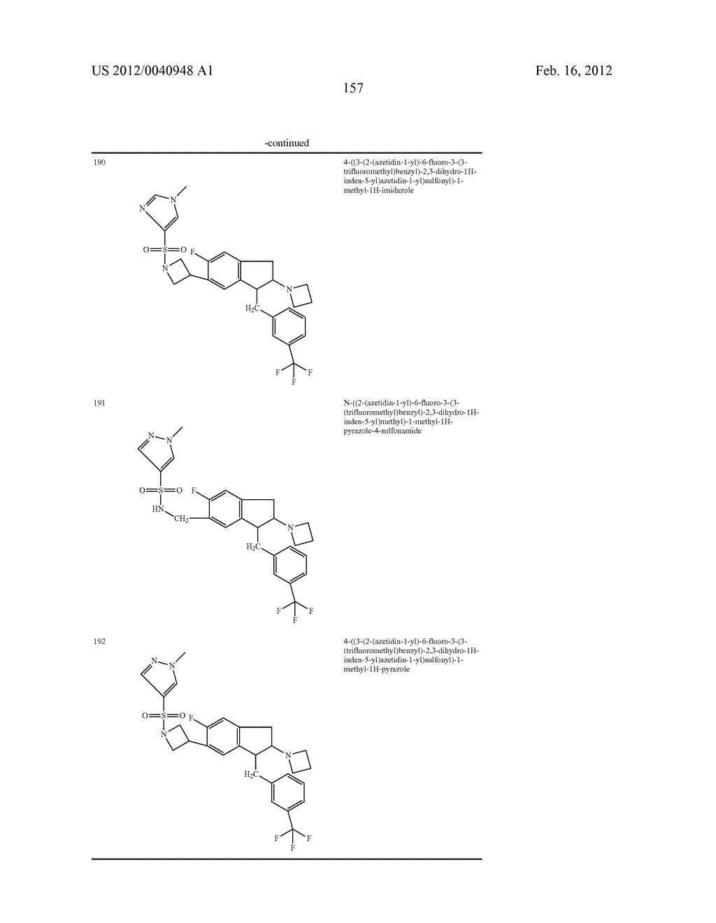 AMINOINDANE DERIVATIVES, PHARMACEUTICAL COMPOSITIONS CONTAINING THEM, AND     THEIR USE IN THERAPY - diagram, schematic, and image 158