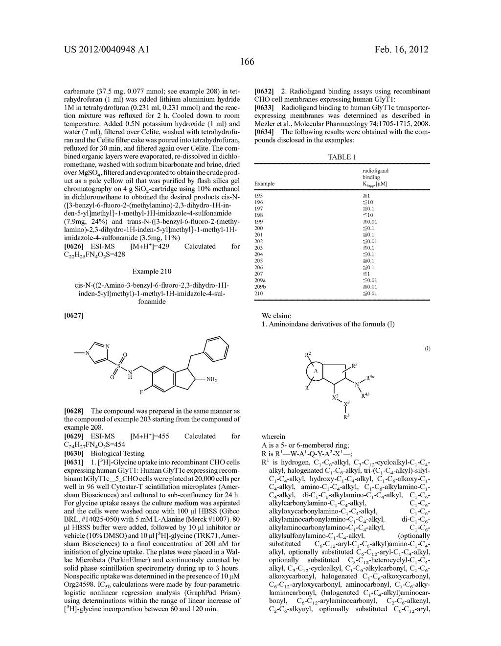 AMINOINDANE DERIVATIVES, PHARMACEUTICAL COMPOSITIONS CONTAINING THEM, AND     THEIR USE IN THERAPY - diagram, schematic, and image 167