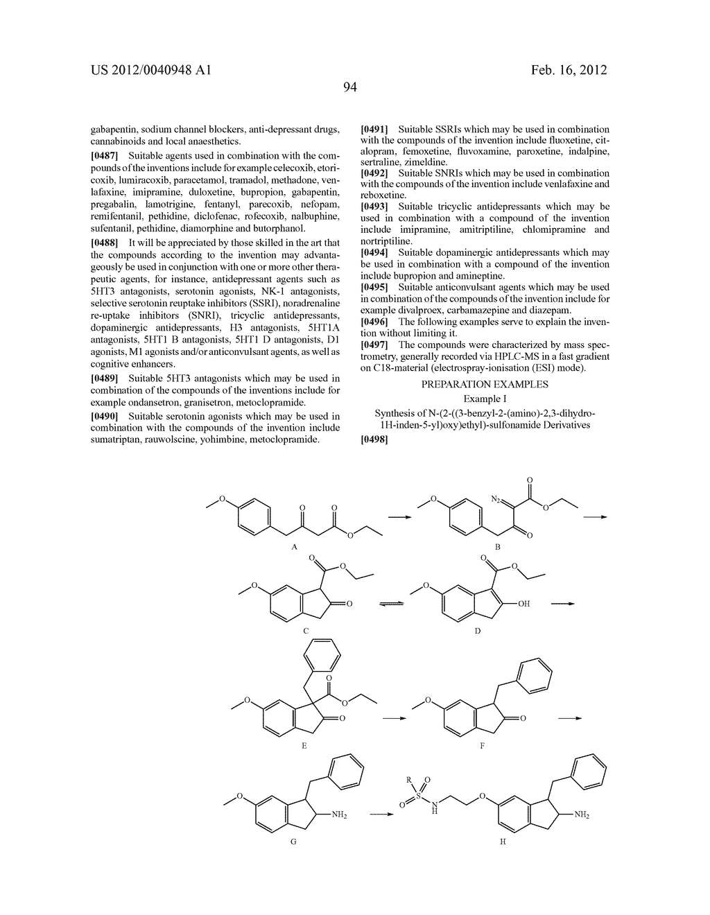 AMINOINDANE DERIVATIVES, PHARMACEUTICAL COMPOSITIONS CONTAINING THEM, AND     THEIR USE IN THERAPY - diagram, schematic, and image 95