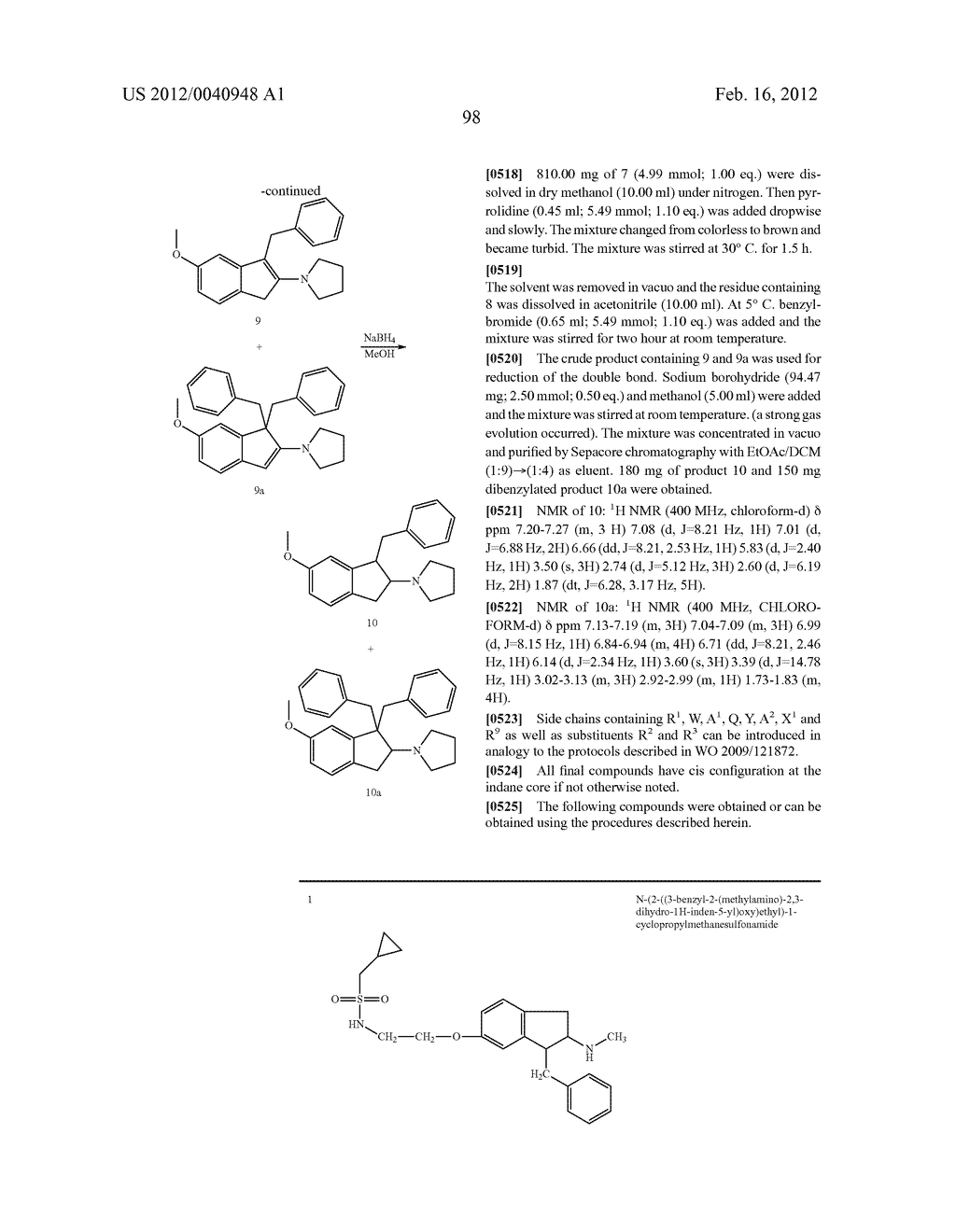 AMINOINDANE DERIVATIVES, PHARMACEUTICAL COMPOSITIONS CONTAINING THEM, AND     THEIR USE IN THERAPY - diagram, schematic, and image 99