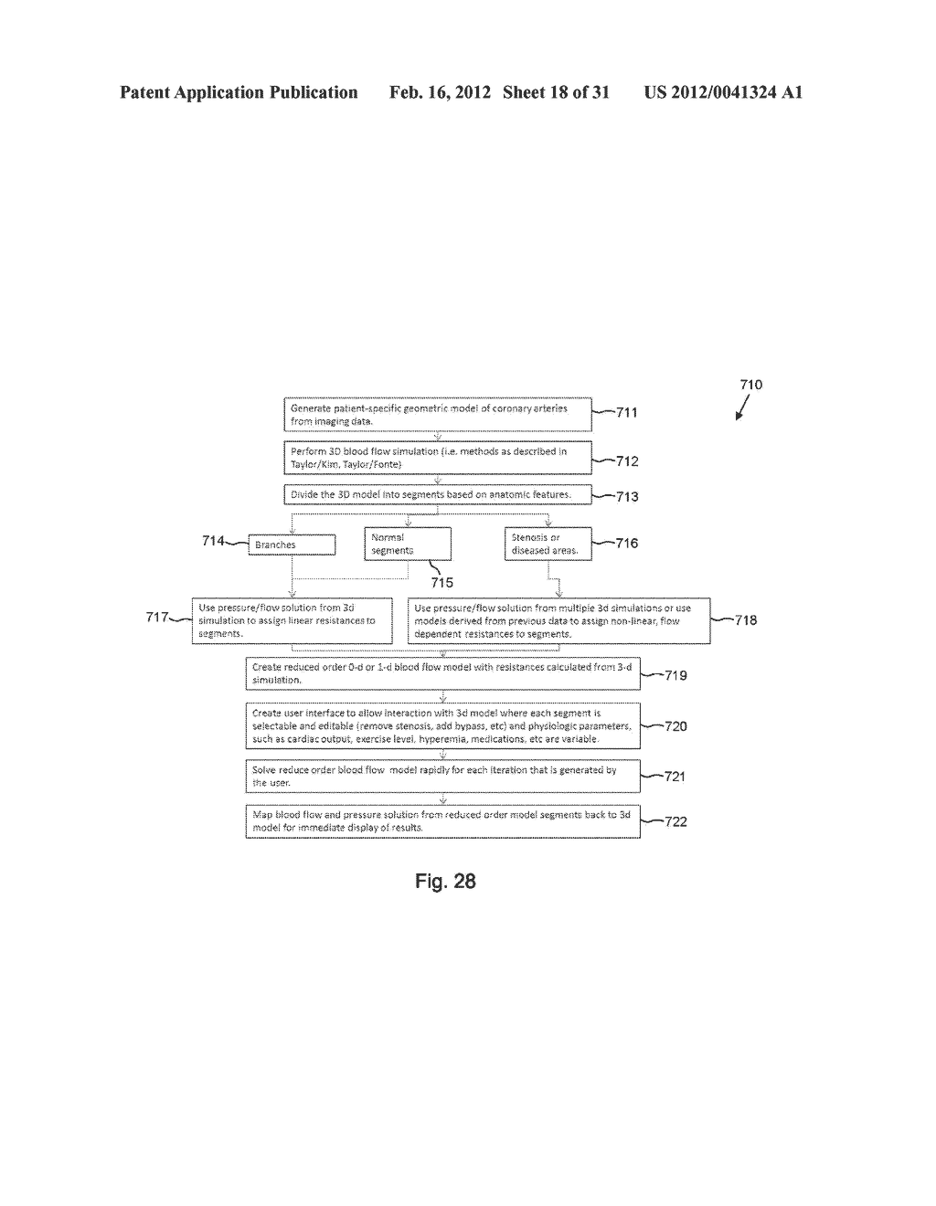 METHOD AND SYSTEM FOR PATIENT-SPECIFIC MODELING OF BLOOD FLOW - diagram, schematic, and image 19