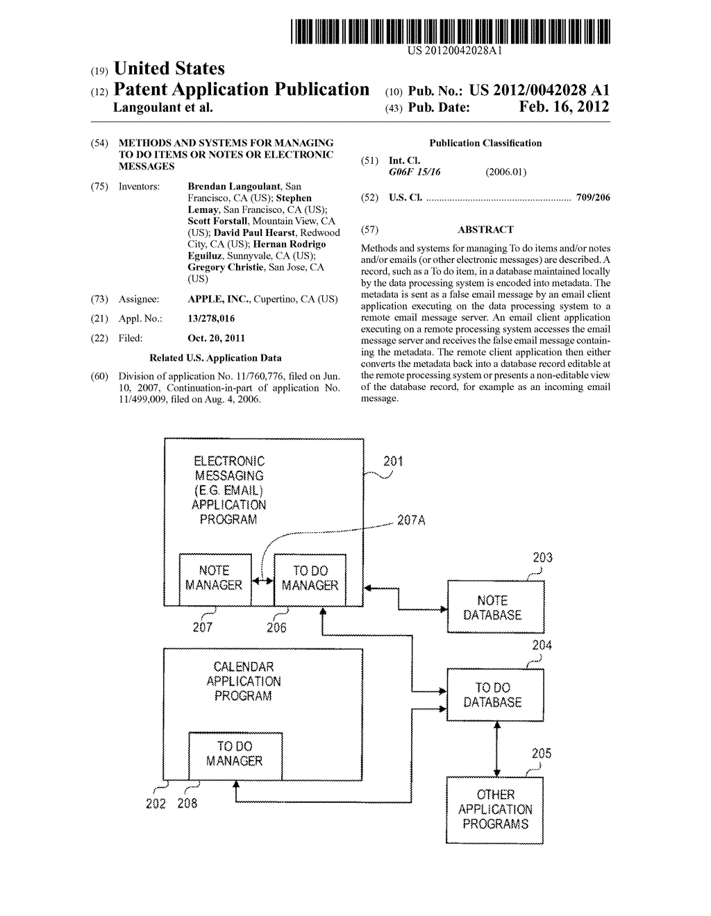 METHODS AND SYSTEMS FOR MANAGING TO DO ITEMS OR NOTES OR ELECTRONIC     MESSAGES - diagram, schematic, and image 01