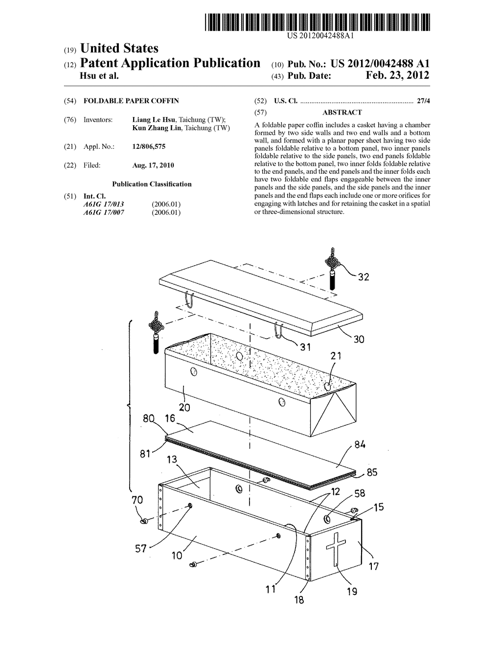 Foldable paper coffin - diagram, schematic, and image 01