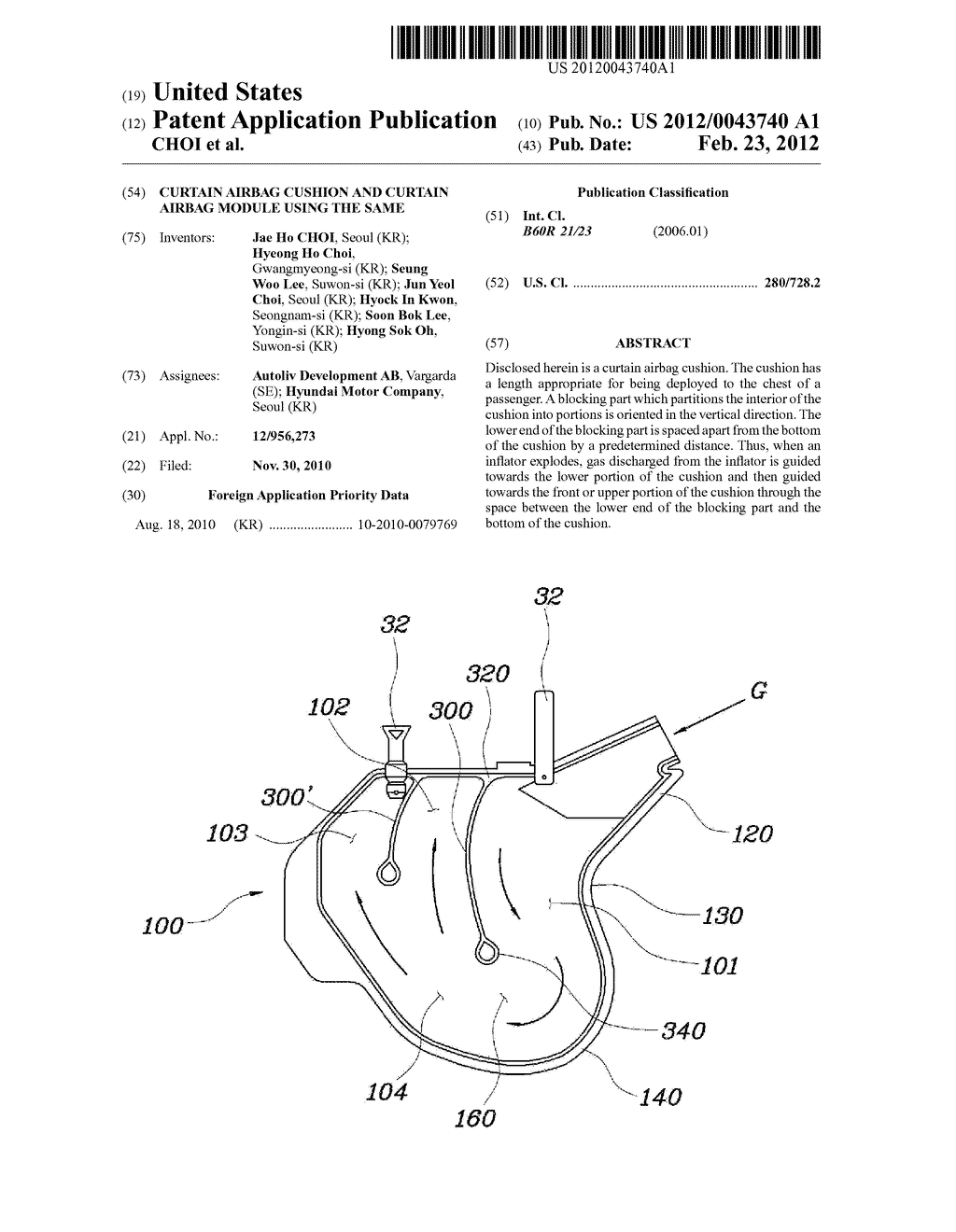 Curtain Airbag Cushion and Curtain Airbag Module Using the Same - diagram, schematic, and image 01