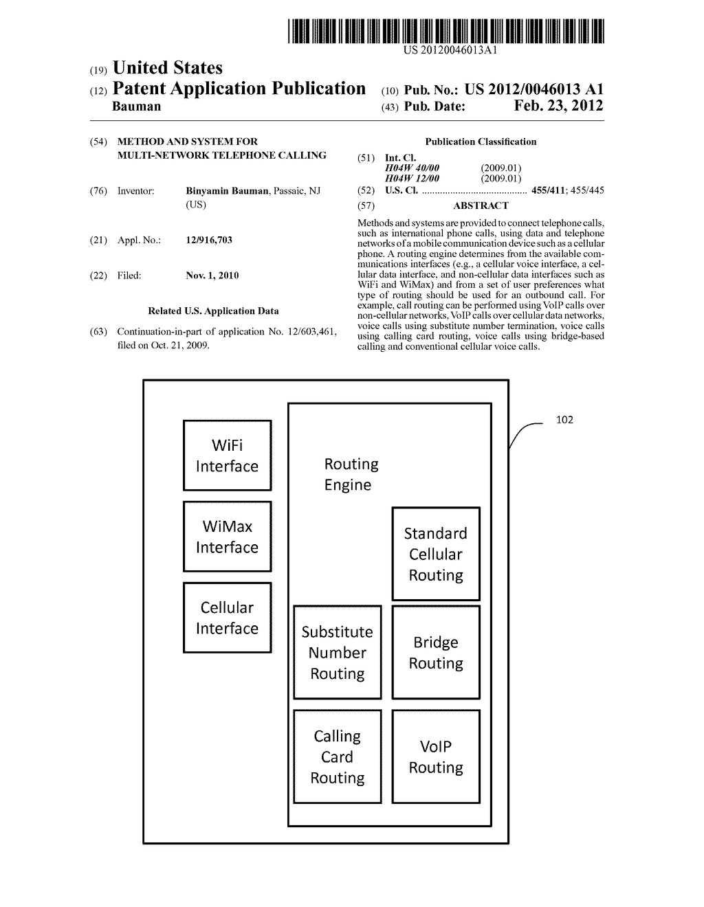 METHOD AND SYSTEM FOR MULTI-NETWORK TELEPHONE CALLING - diagram, schematic, and image 01