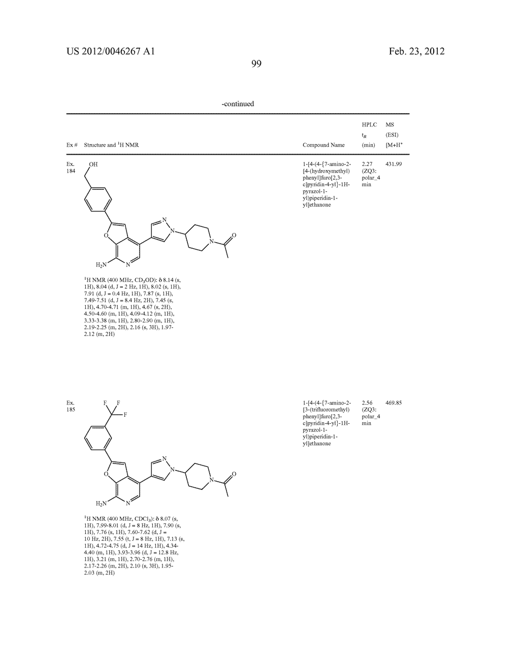 7-AMINOFUROPYRIDINE DERIVATIVES - diagram, schematic, and image 100