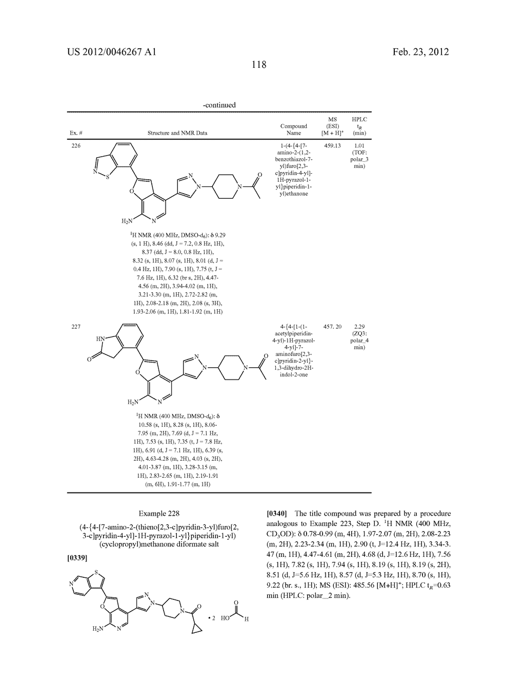 7-AMINOFUROPYRIDINE DERIVATIVES - diagram, schematic, and image 119
