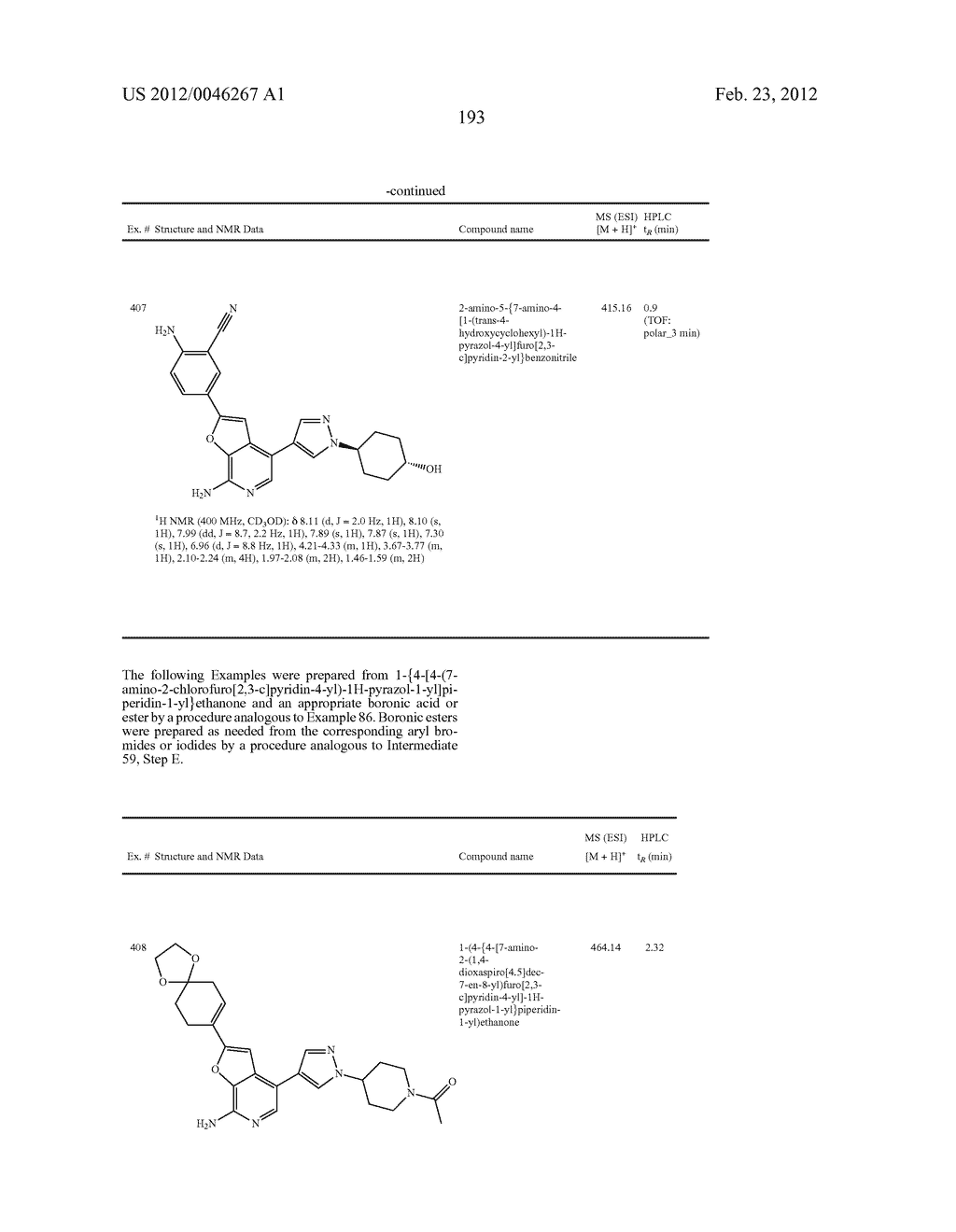 7-AMINOFUROPYRIDINE DERIVATIVES - diagram, schematic, and image 194