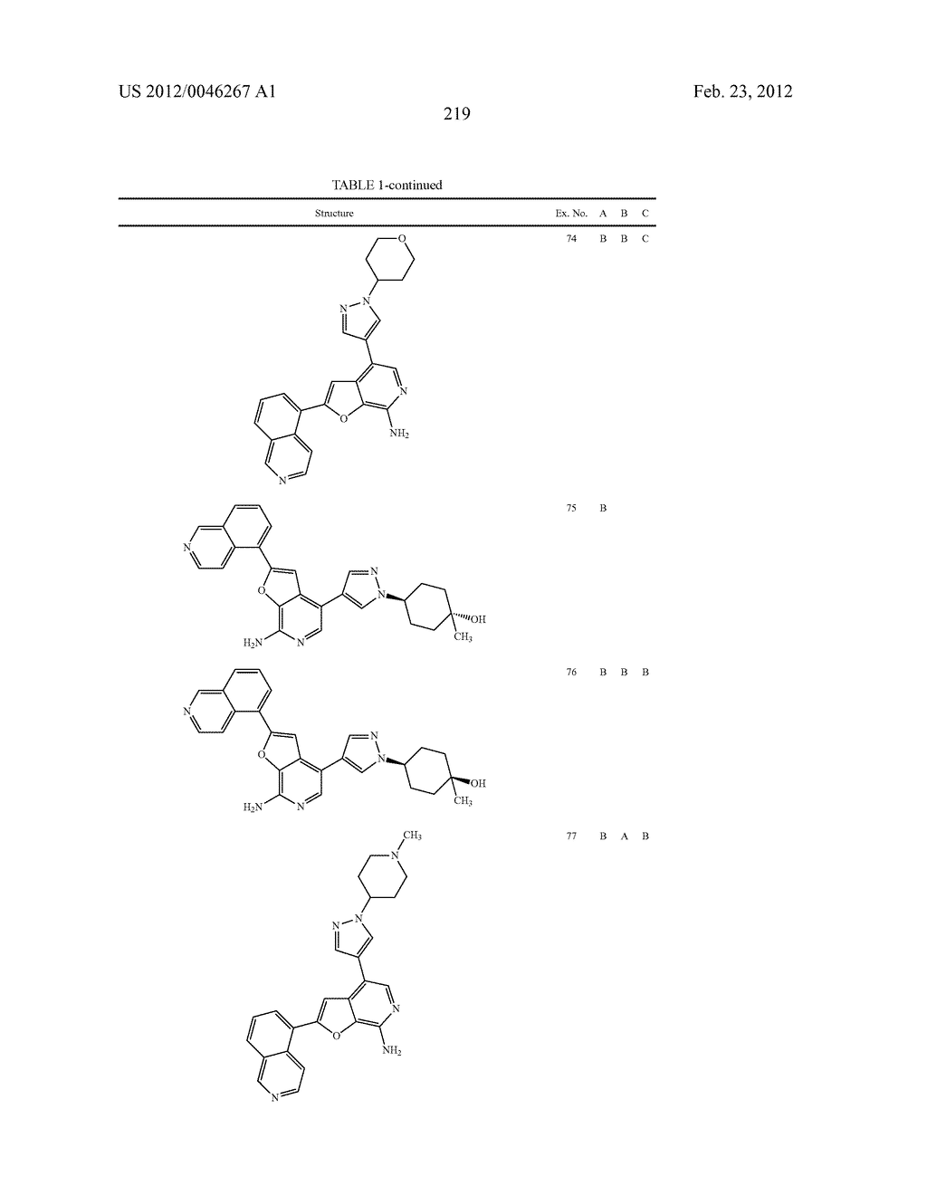 7-AMINOFUROPYRIDINE DERIVATIVES - diagram, schematic, and image 220