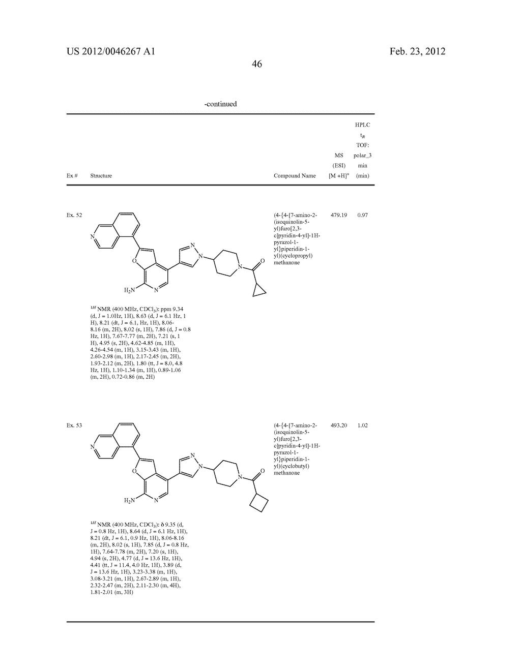 7-AMINOFUROPYRIDINE DERIVATIVES - diagram, schematic, and image 47