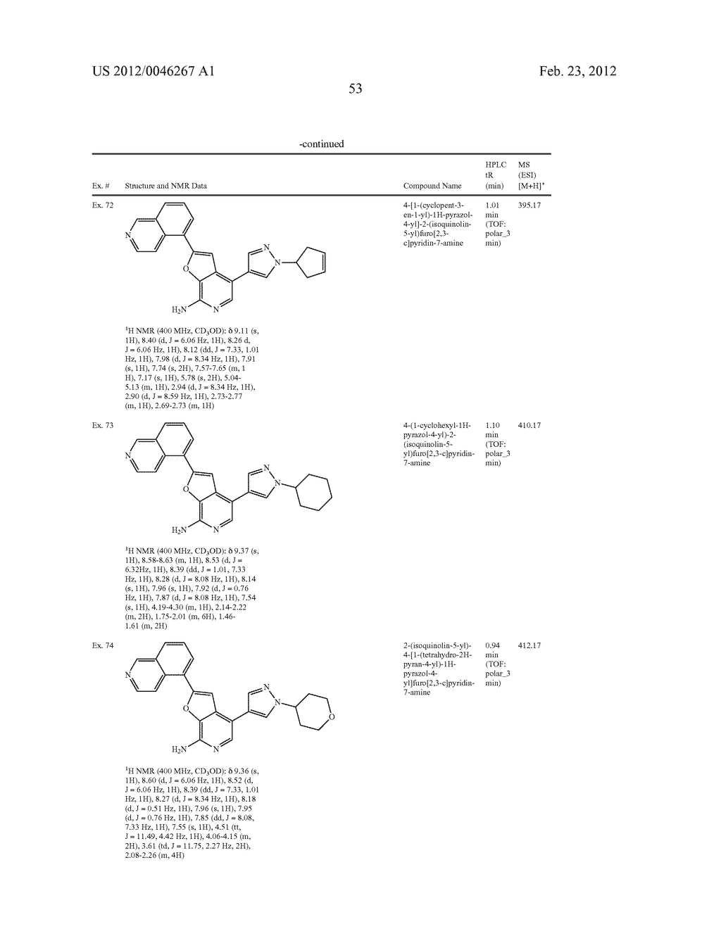 7-AMINOFUROPYRIDINE DERIVATIVES - diagram, schematic, and image 54