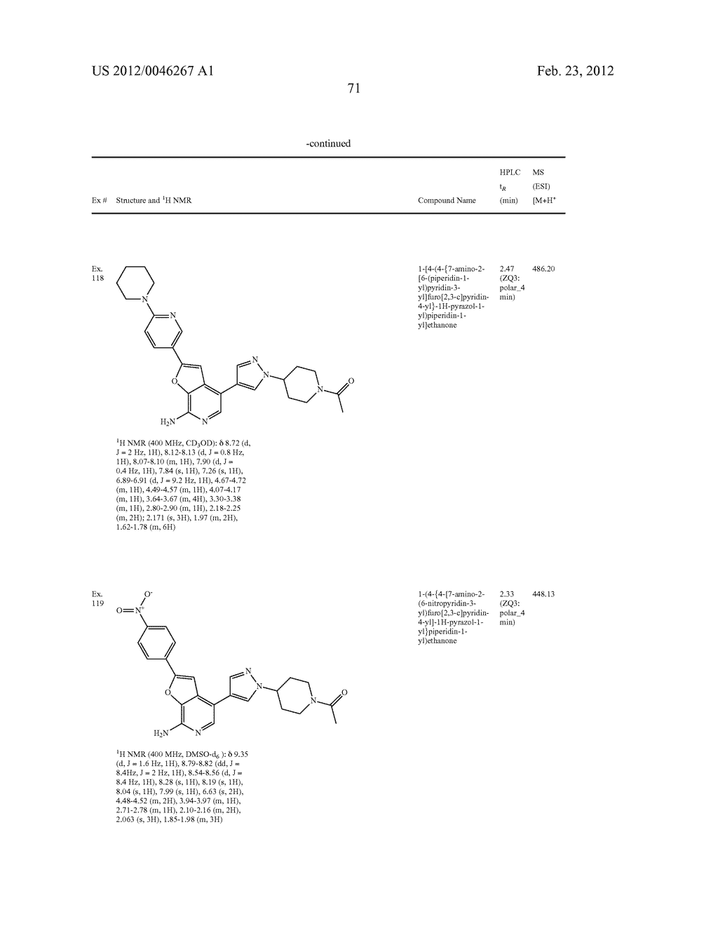 7-AMINOFUROPYRIDINE DERIVATIVES - diagram, schematic, and image 72