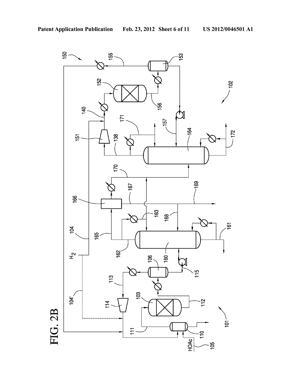 Hydrogenolysis of Ethyl Acetate in Alcohol Separation Processes - diagram, schematic, and image 07