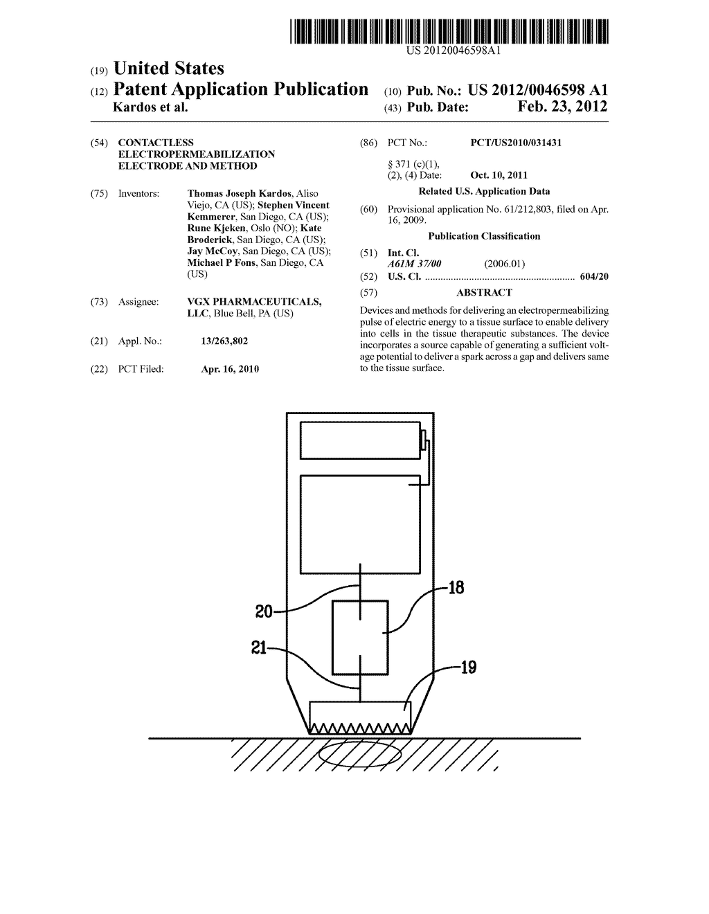 Contactless Electropermeabilization Electrode and Method - diagram, schematic, and image 01