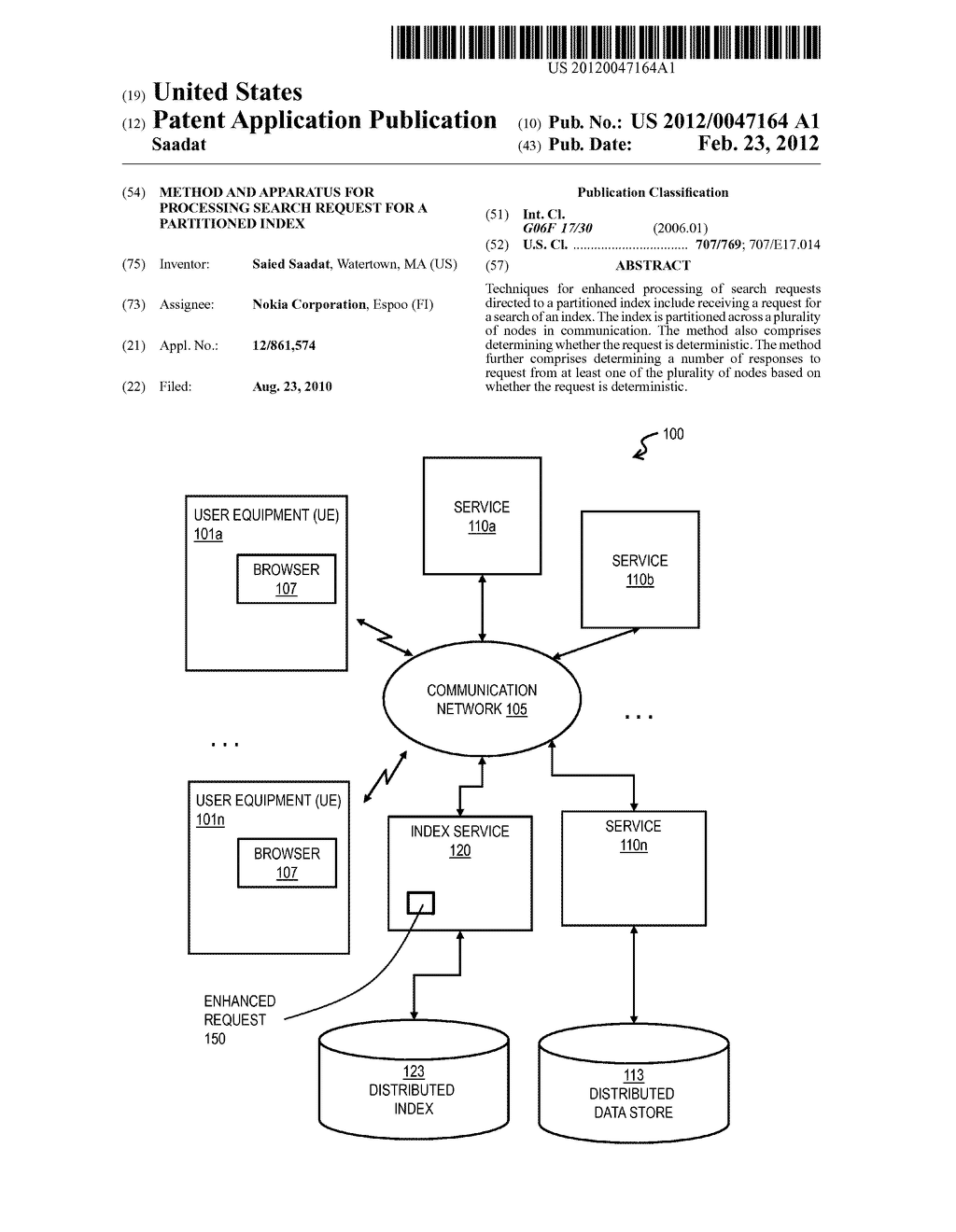 METHOD AND APPARATUS FOR PROCESSING SEARCH REQUEST FOR A PARTITIONED INDEX - diagram, schematic, and image 01