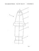 Cutting tool for a mining machine diagram and image