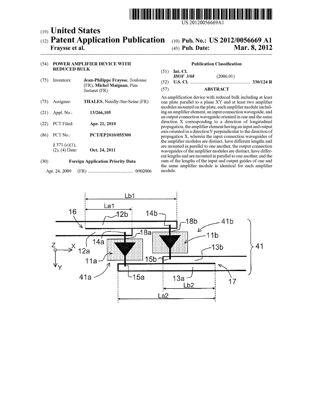 POWER AMPLIFIER DEVICE WITH REDUCED BULK - diagram, schematic, and image 01