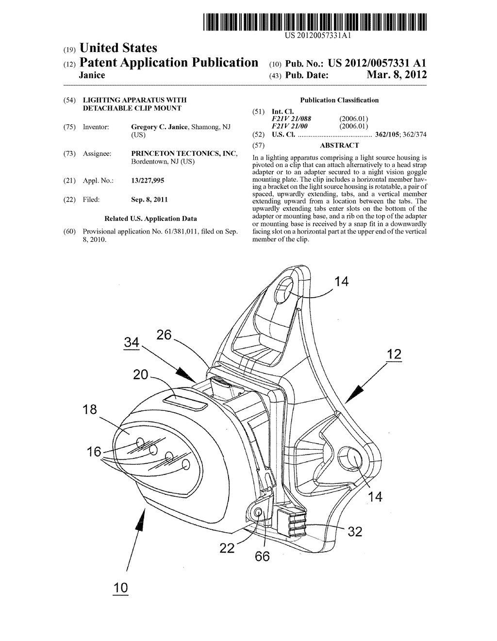 Lighting Apparatus with Detachable Clip Mount - diagram, schematic, and image 01