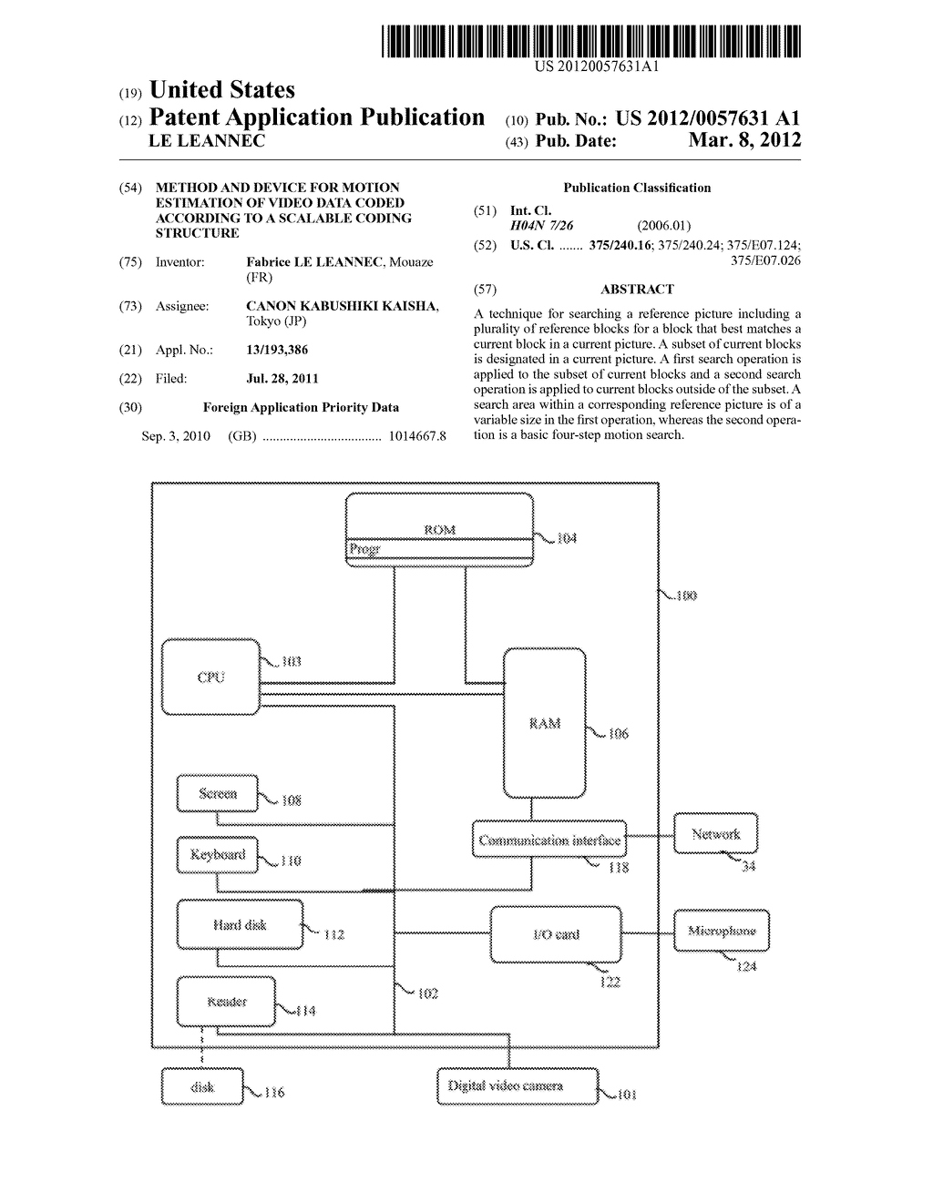 Method and device for motion estimation of video data coded according to a     scalable coding structure - diagram, schematic, and image 01