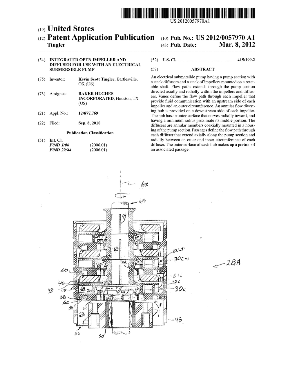 INTEGRATED OPEN IMPELLER AND DIFFUSER FOR USE WITH AN ELECTRICAL     SUBMERSIBLE PUMP - diagram, schematic, and image 01