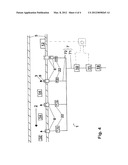 CASCADE-TYPE COATING DEVICE FOR POWDERY MATERIAL AND ASSOCIATED METHOD diagram and image