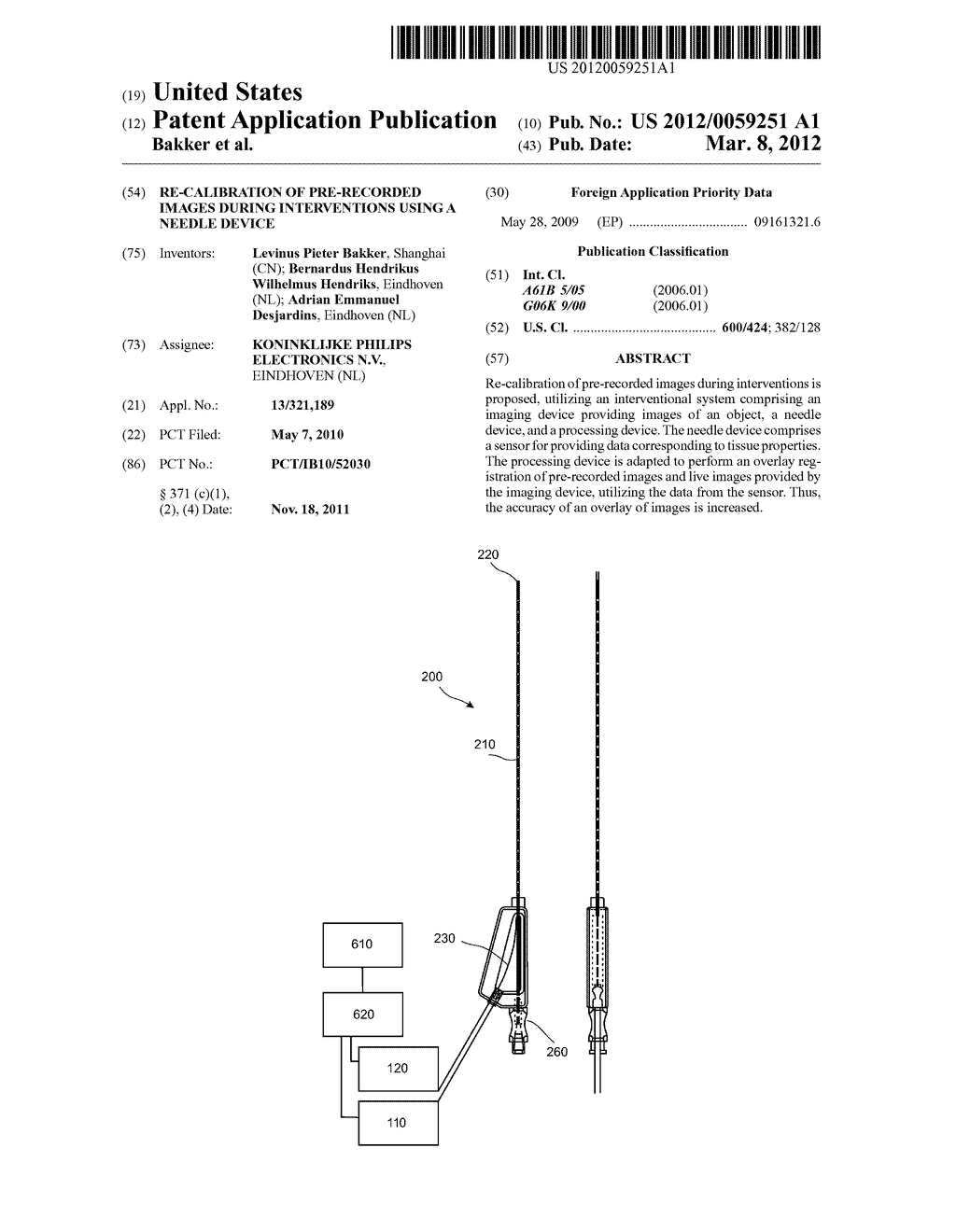 RE-CALIBRATION OF PRE-RECORDED IMAGES DURING INTERVENTIONS USING A NEEDLE     DEVICE - diagram, schematic, and image 01