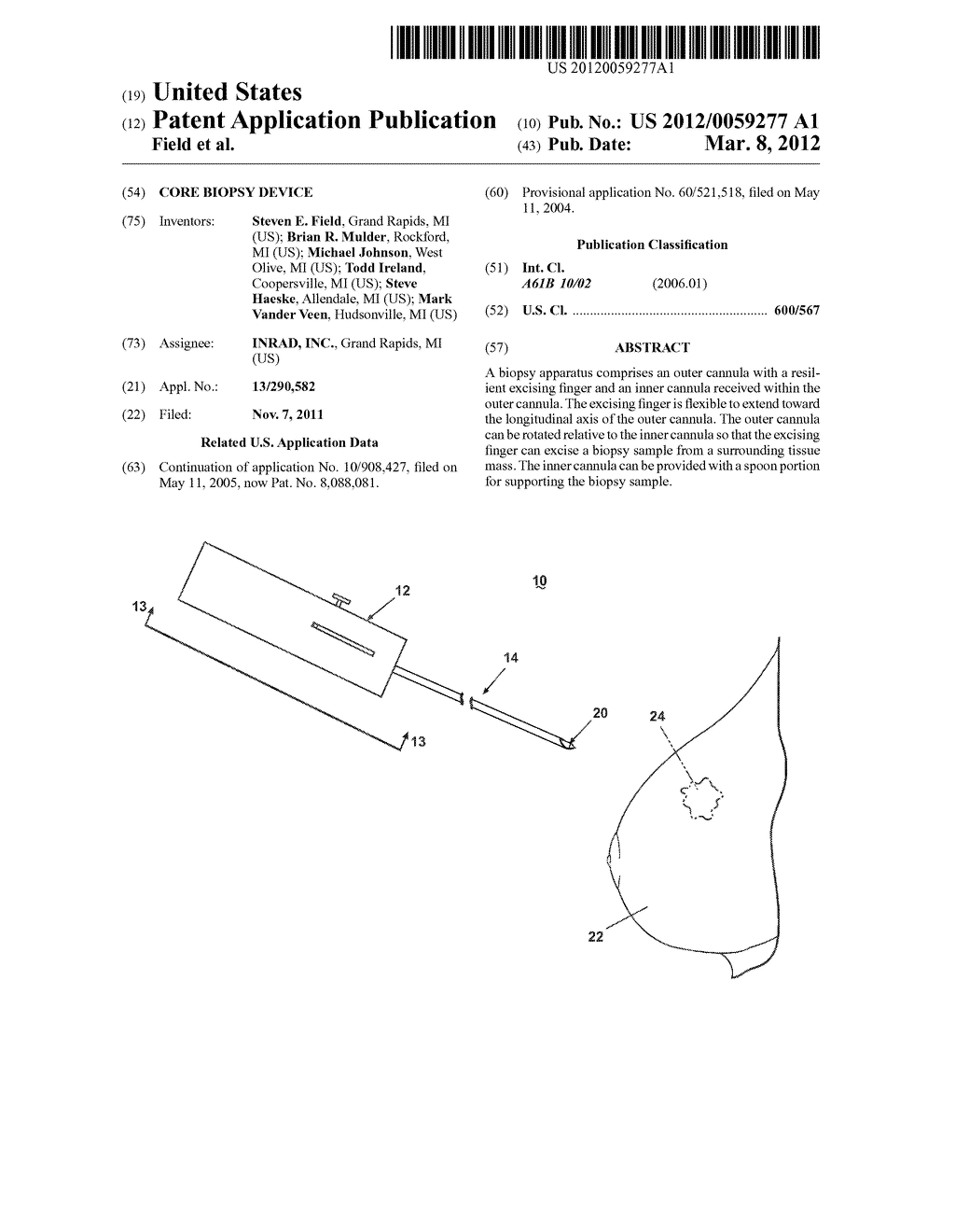 CORE BIOPSY DEVICE - diagram, schematic, and image 01