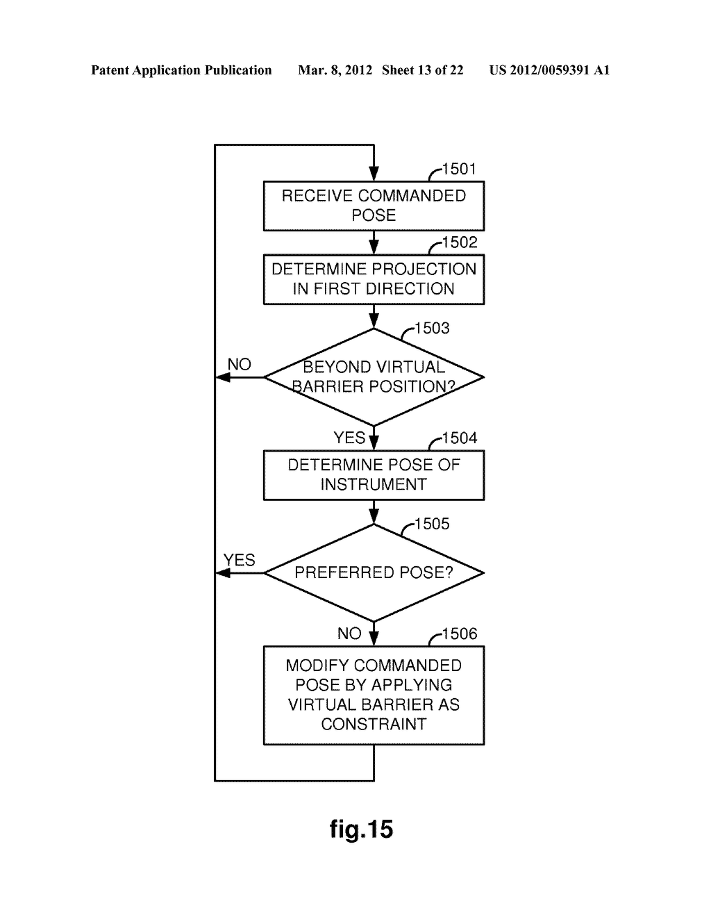 APPLICATION OF FORCE FEEDBACK ON AN INPUT DEVICE TO URGE ITS OPERATOR TO     COMMAND AN ARTICULATED INSTRUMENT TO A PREFERRED POSE - diagram, schematic, and image 14