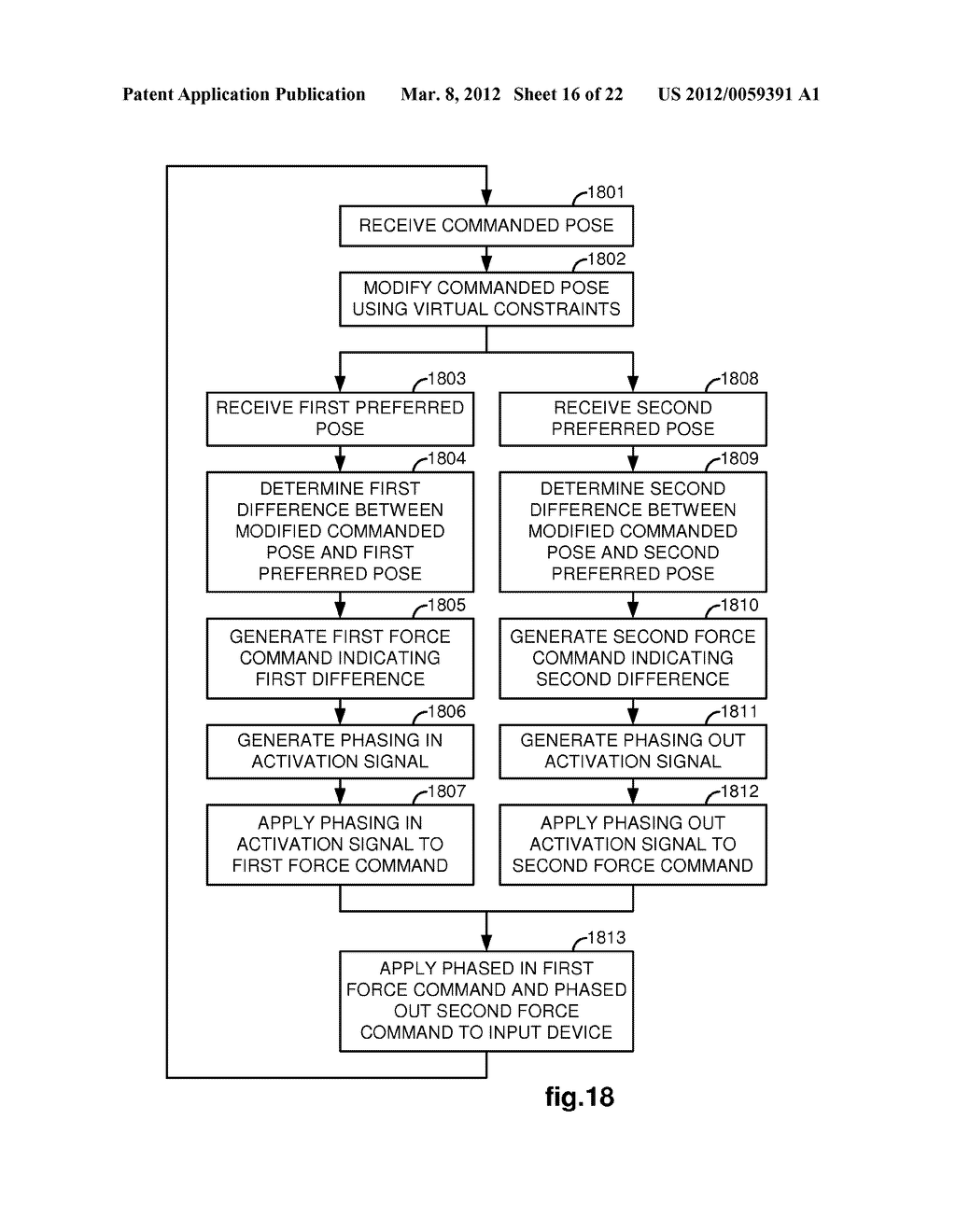 APPLICATION OF FORCE FEEDBACK ON AN INPUT DEVICE TO URGE ITS OPERATOR TO     COMMAND AN ARTICULATED INSTRUMENT TO A PREFERRED POSE - diagram, schematic, and image 17