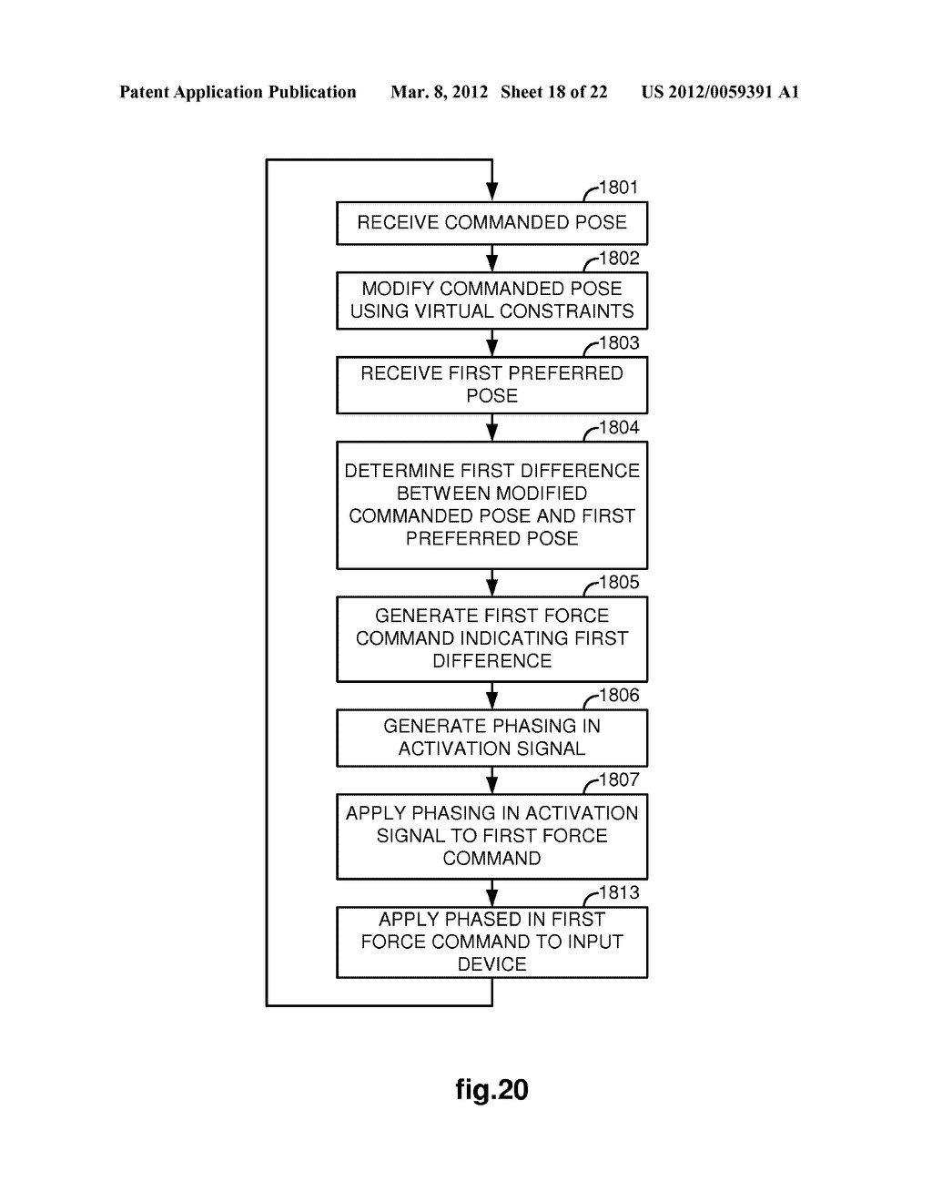 APPLICATION OF FORCE FEEDBACK ON AN INPUT DEVICE TO URGE ITS OPERATOR TO     COMMAND AN ARTICULATED INSTRUMENT TO A PREFERRED POSE - diagram, schematic, and image 19