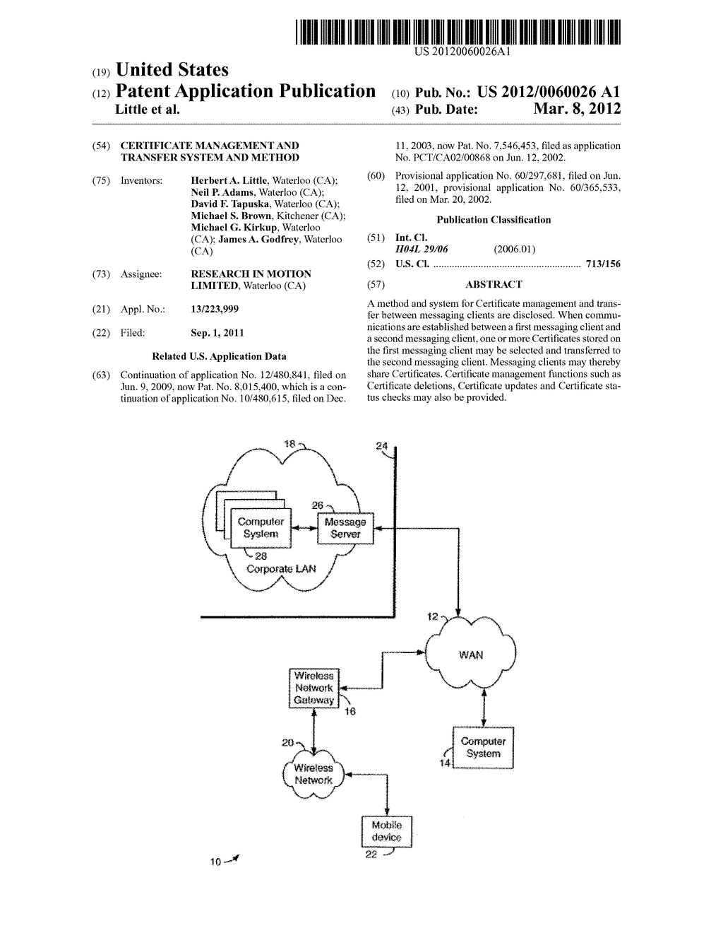 CERTIFICATE MANAGEMENT AND TRANSFER SYSTEM AND METHOD - diagram, schematic, and image 01