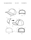 Hat with removable faux front crown panel containing storage pocket(s) diagram and image