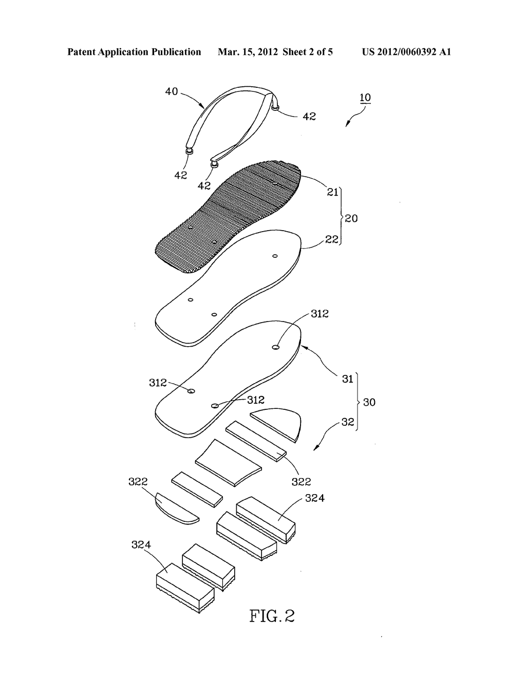 Footwear having a double-density insole - diagram, schematic, and image 03