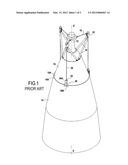 FASTENER FITTING BETWEEN THE MOVABLE PORTION OF A DEPLOYABLE DIVERGING     BELL FOR A THRUSTER AND A MECHANISM FOR DEPLOYING SAID MOVABLE PORTION diagram and image