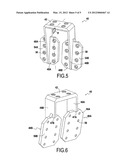 FASTENER FITTING BETWEEN THE MOVABLE PORTION OF A DEPLOYABLE DIVERGING     BELL FOR A THRUSTER AND A MECHANISM FOR DEPLOYING SAID MOVABLE PORTION diagram and image