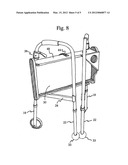 Walker with removable combined utility tray and seat diagram and image