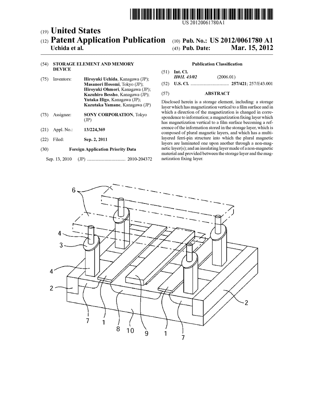 STORAGE ELEMENT AND MEMORY DEVICE - diagram, schematic, and image 01