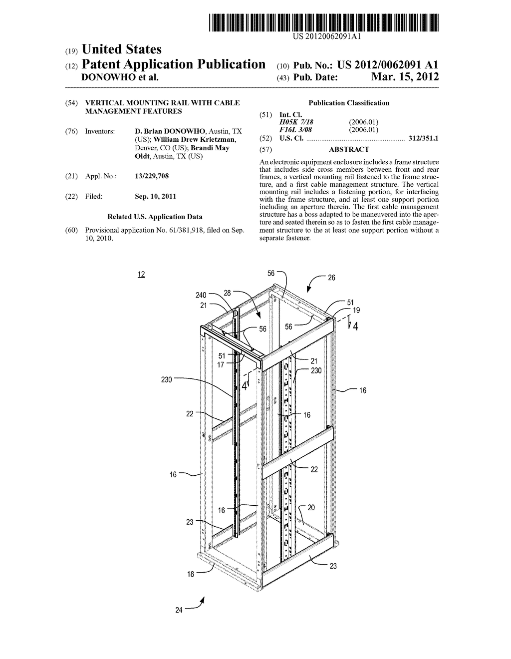 VERTICAL MOUNTING RAIL WITH CABLE MANAGEMENT FEATURES - diagram, schematic, and image 01