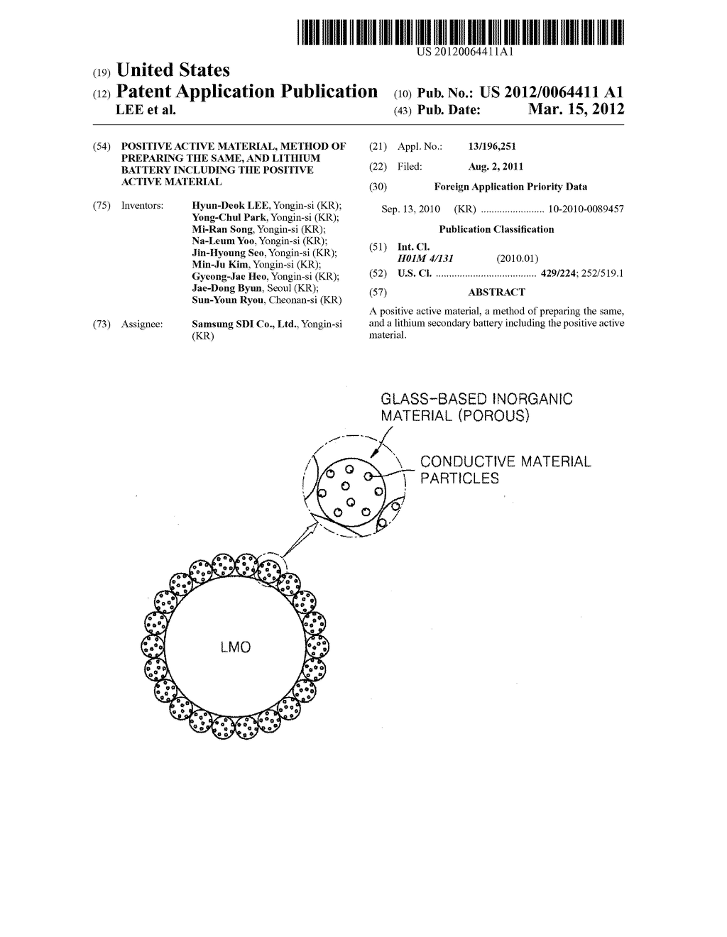 POSITIVE ACTIVE MATERIAL, METHOD OF PREPARING THE SAME, AND LITHIUM     BATTERY INCLUDING THE POSITIVE ACTIVE MATERIAL - diagram, schematic, and image 01