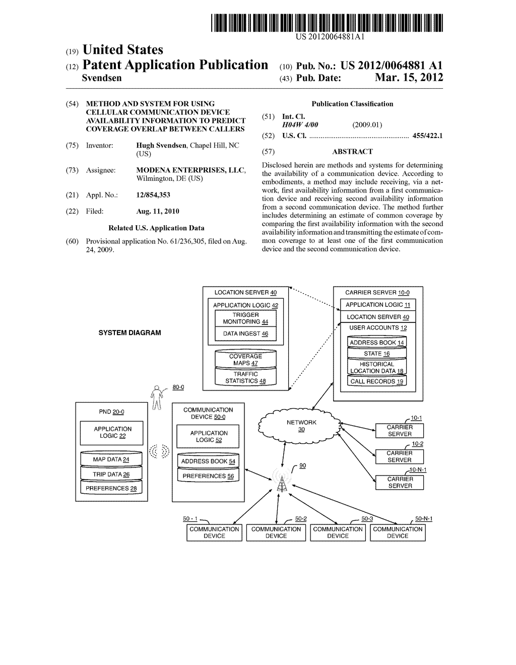 METHOD AND SYSTEM FOR USING CELLULAR COMMUNICATION DEVICE AVAILABILITY     INFORMATION TO PREDICT COVERAGE OVERLAP BETWEEN CALLERS - diagram, schematic, and image 01