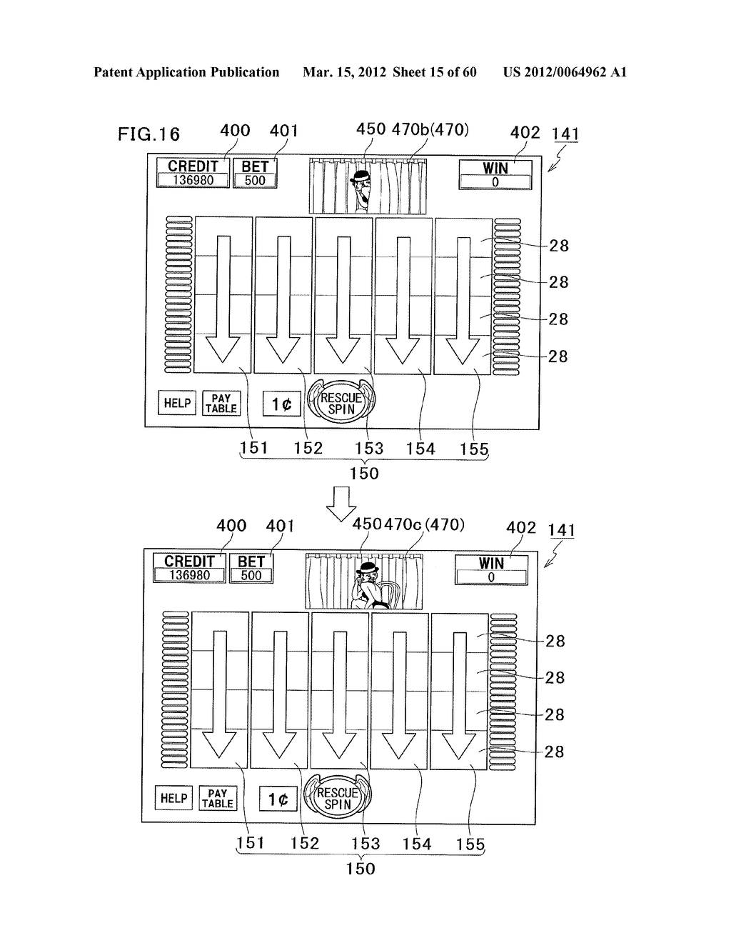 GAMING MACHINE PRODUCING EFFECT WHEN AWARDING BENEFIT AND CONTROL METHOD     THEREOF - diagram, schematic, and image 16