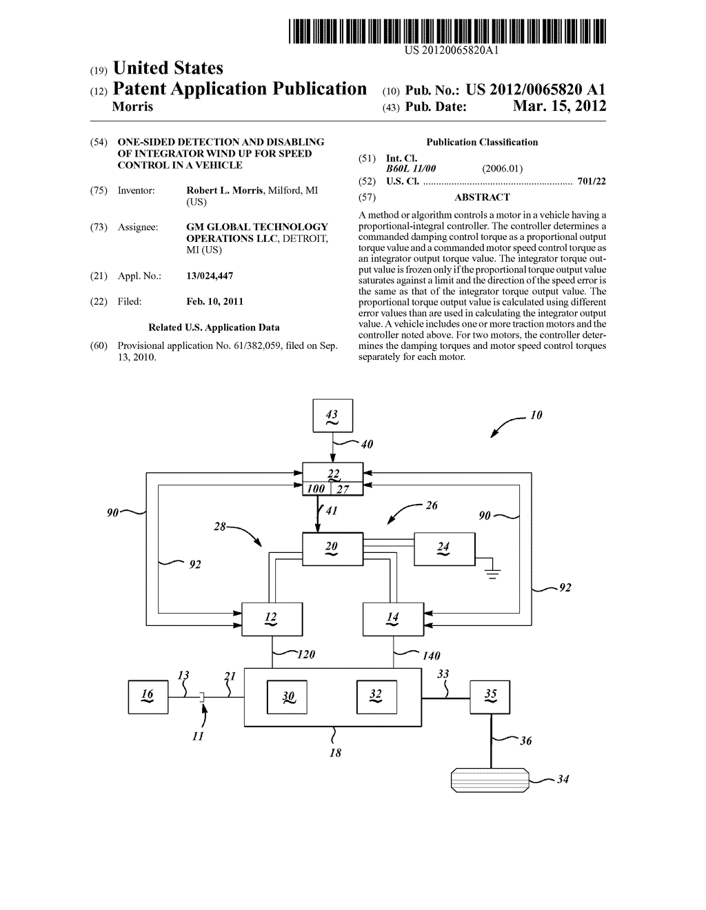 ONE-SIDED DETECTION AND DISABLING OF INTEGRATOR WIND UP FOR SPEED CONTROL     IN A VEHICLE - diagram, schematic, and image 01