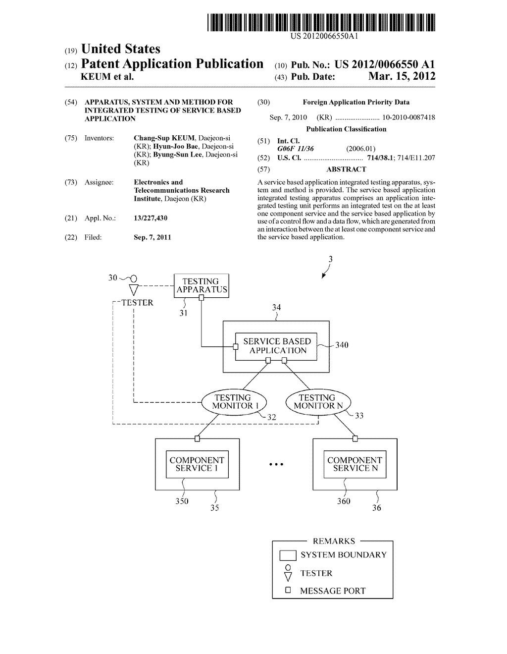 APPARATUS, SYSTEM AND METHOD FOR INTEGRATED TESTING OF SERVICE BASED     APPLICATION - diagram, schematic, and image 01