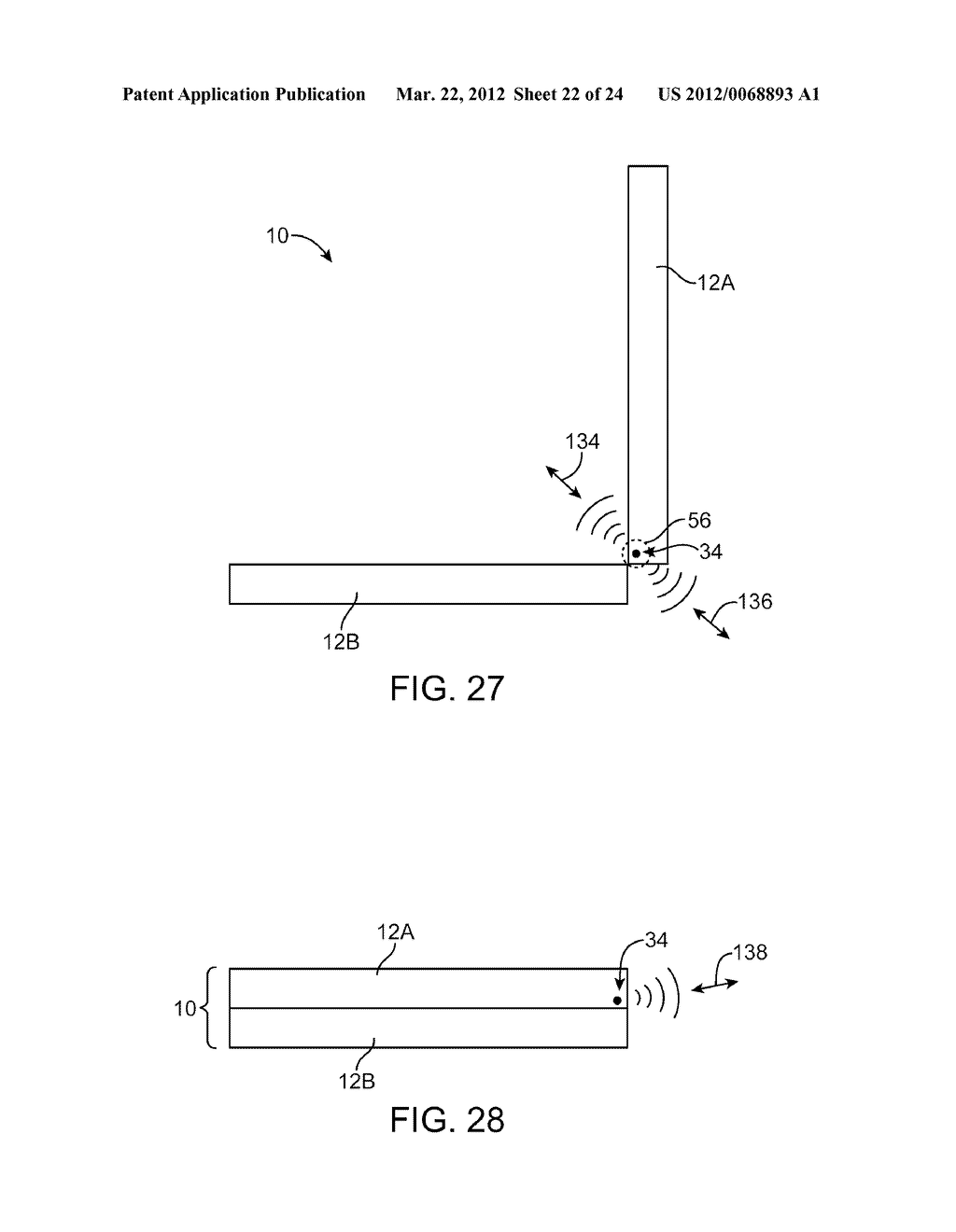 ANTENNA STRUCTURES HAVING RESONATING ELEMENTS AND PARASITIC ELEMENTS     WITHIN SLOTS IN CONDUCTIVE ELEMENTS - diagram, schematic, and image 23