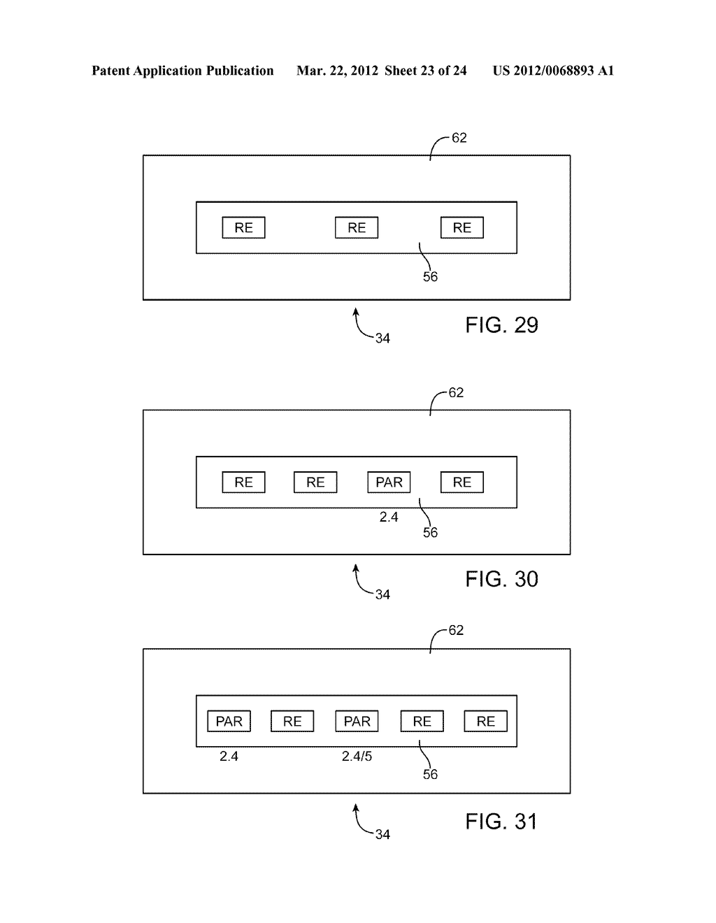 ANTENNA STRUCTURES HAVING RESONATING ELEMENTS AND PARASITIC ELEMENTS     WITHIN SLOTS IN CONDUCTIVE ELEMENTS - diagram, schematic, and image 24