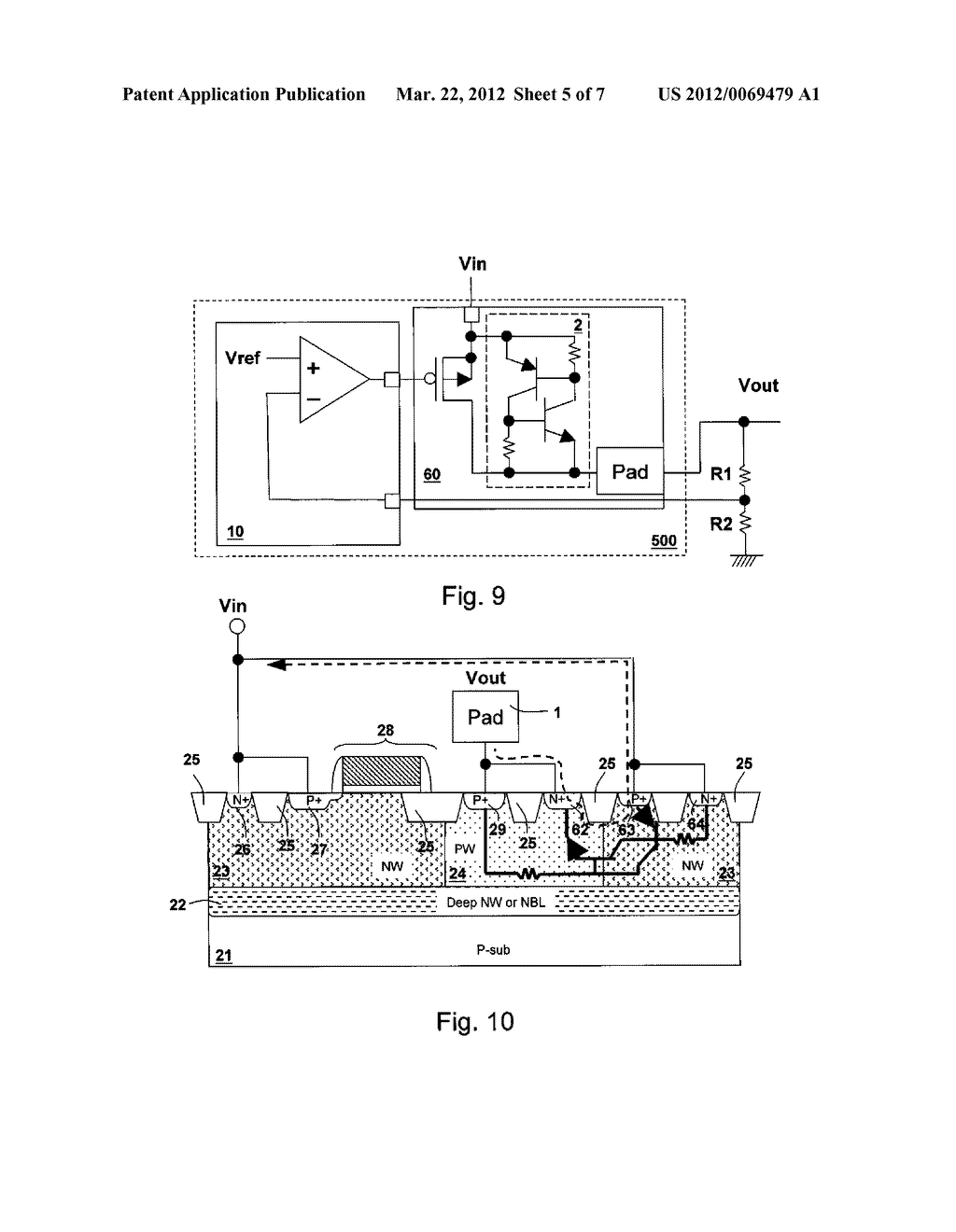 POWER TRANSISTOR DEVICE WITH ELECTROSTATIC DISCHARGE PROTECTION AND LOW     DROPOUT REGULATOR USING SAME - diagram, schematic, and image 06